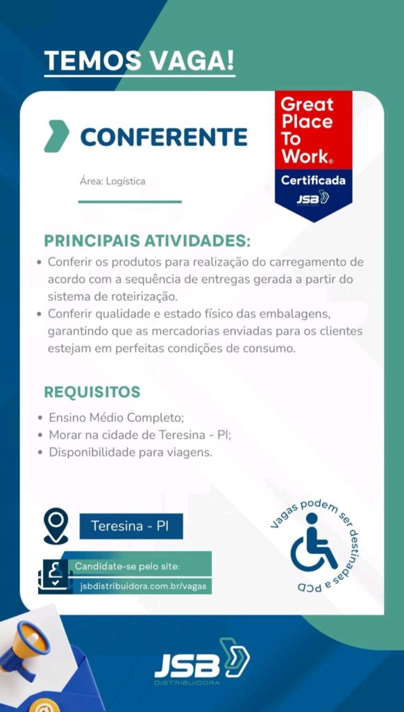 Vaga para Conferente
