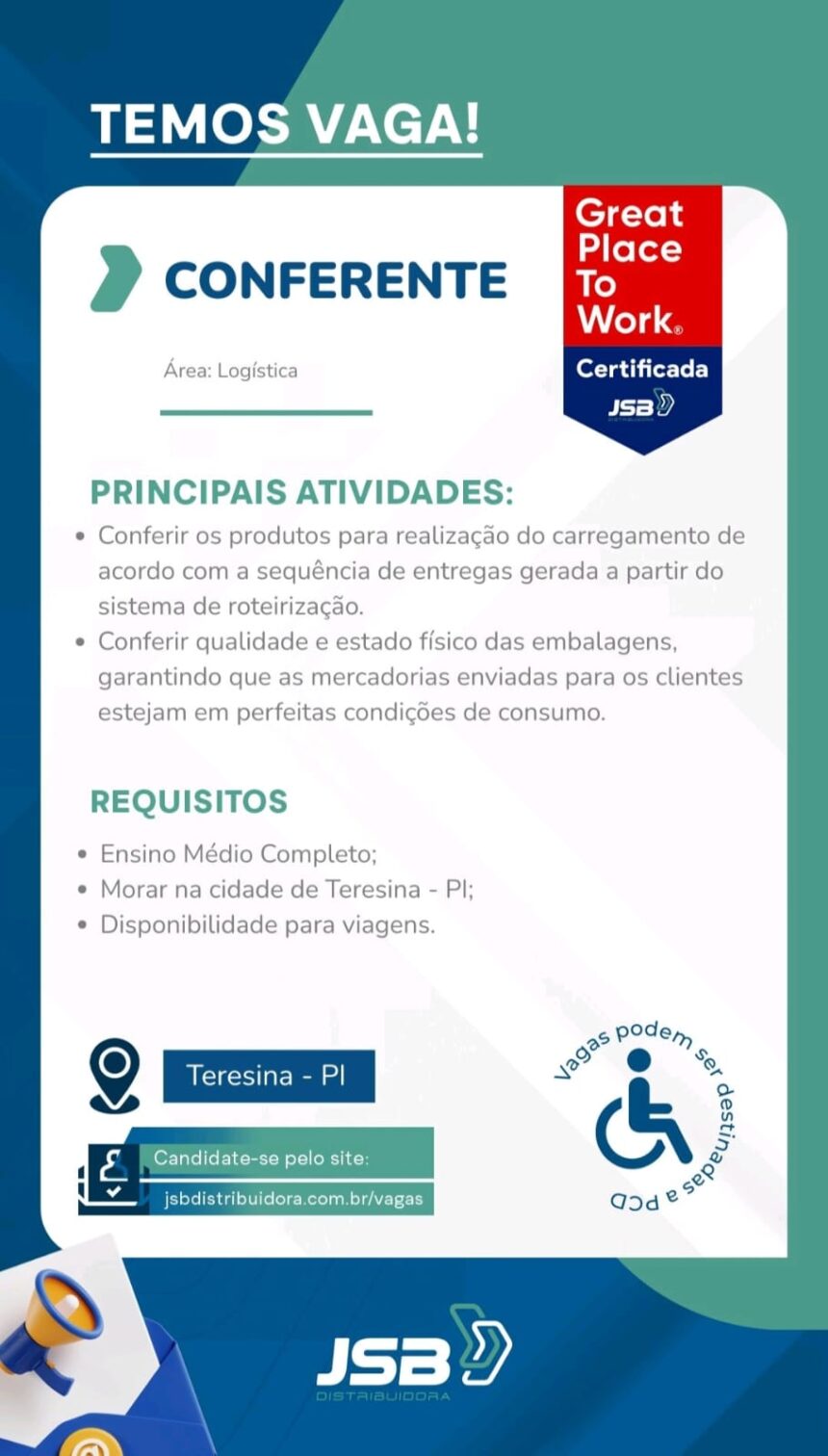 Vaga para Conferente