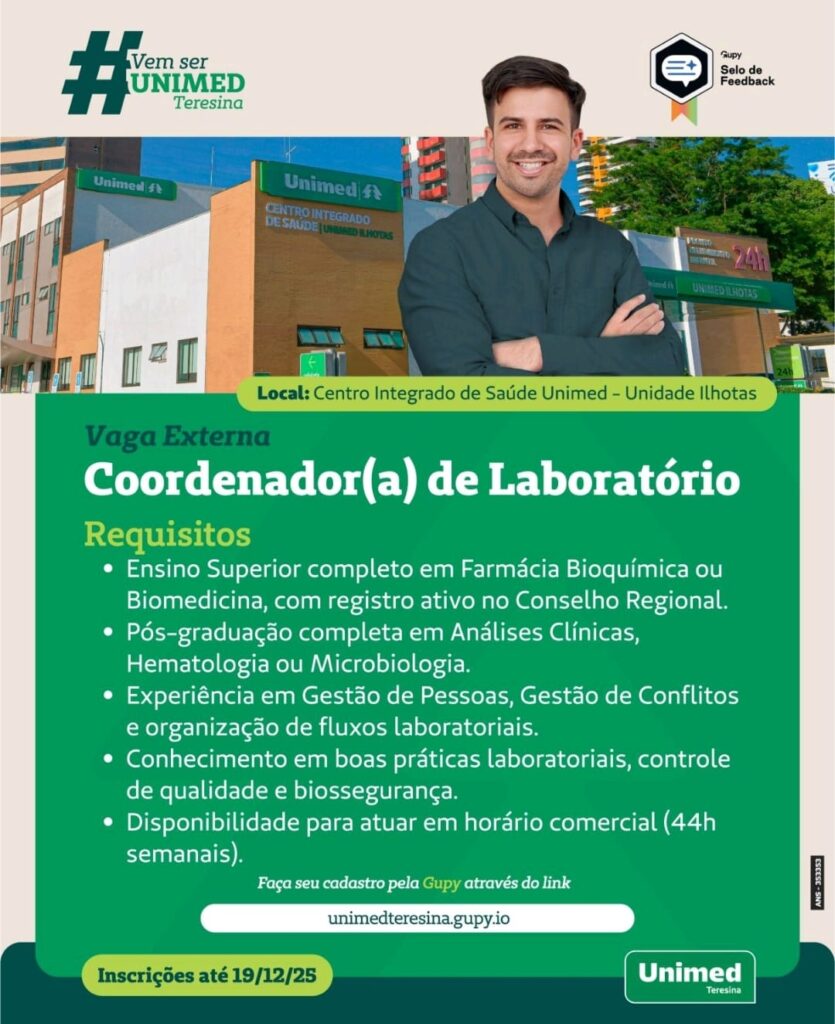 Vaga para Coordenador(a) de Laboratório
