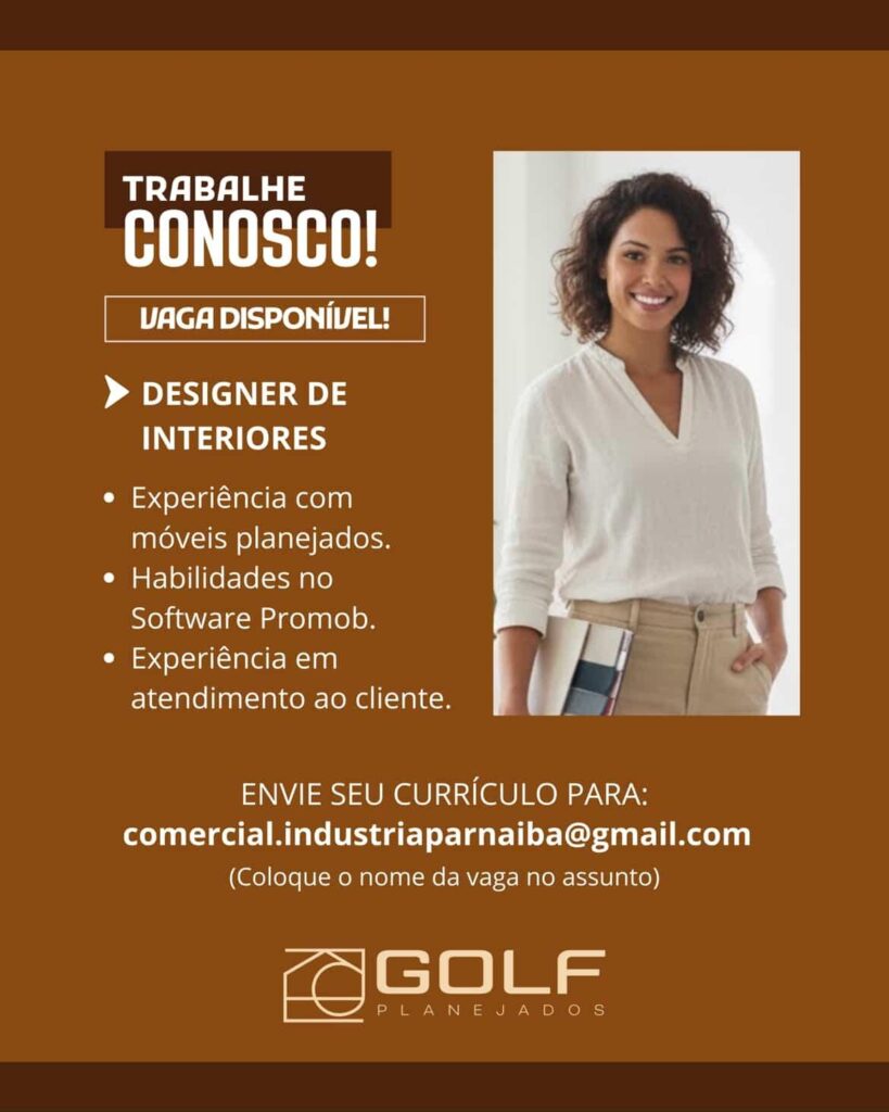 Vaga para Designer de Interiores