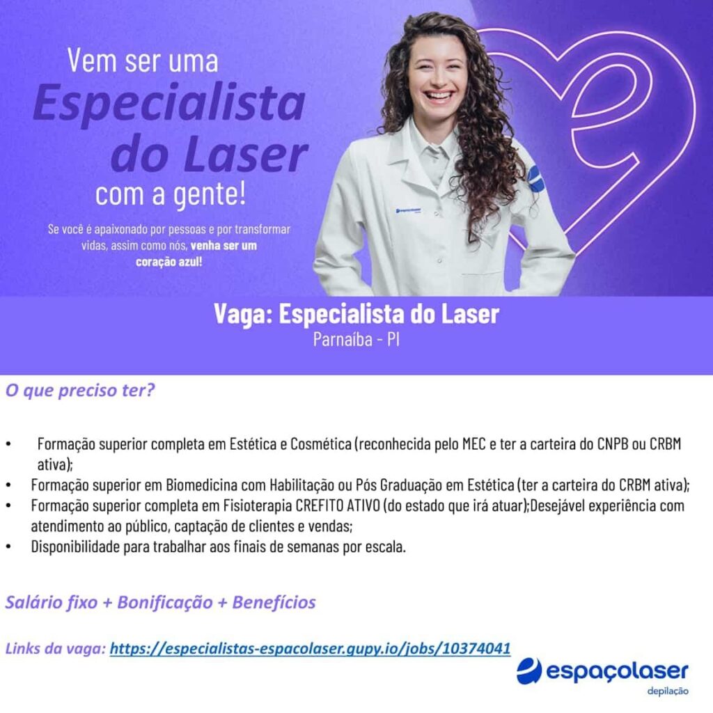 Vaga para Especialista de Laser em Parnaíba