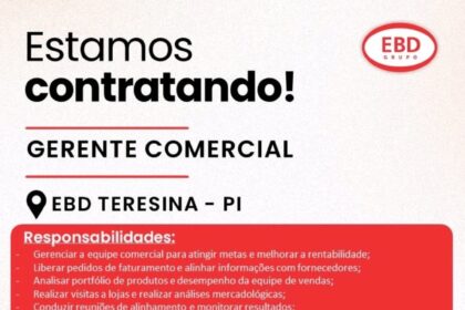 Vaga para Gerente Comercial