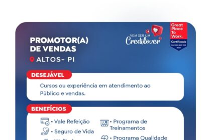Vaga para Promotor(a) de Vendas em Altos