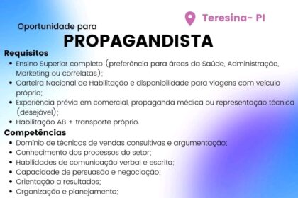 Vaga para Propagandista