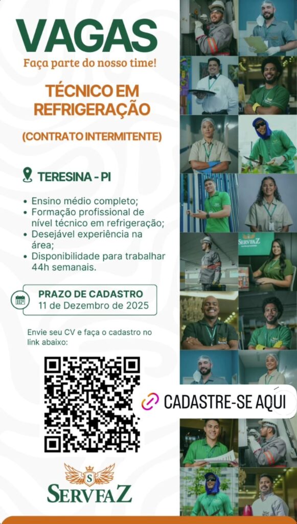 Vaga para Técnico em Refrigeração em Teresina