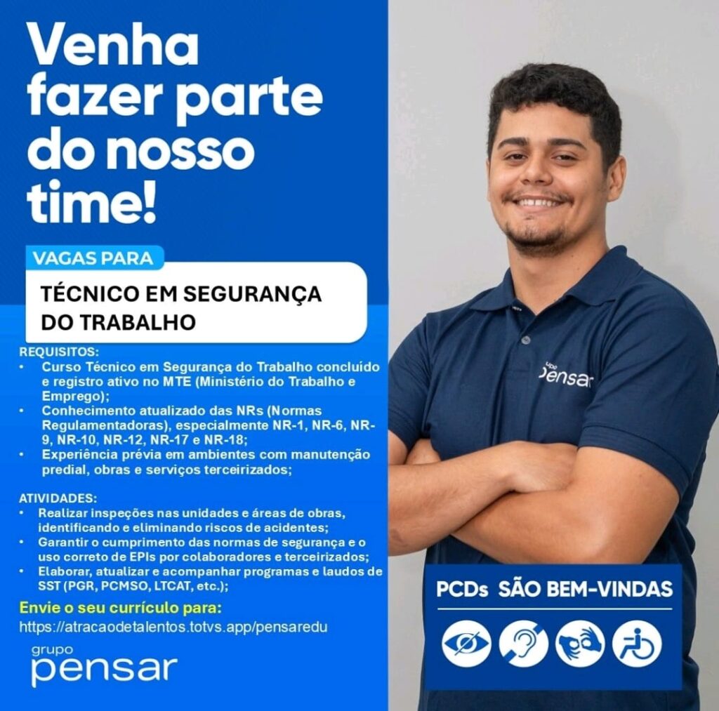 Vaga para Técnico em Segurança do Trabalho