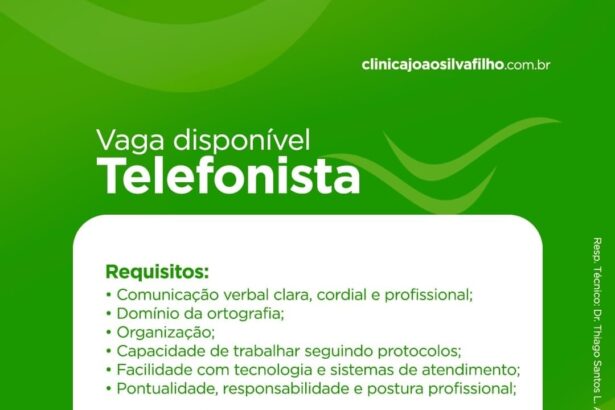 Vaga para Telefonista em Teresina
