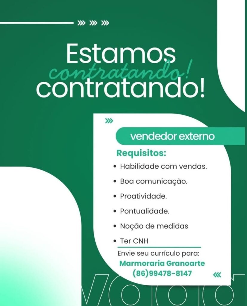 Vaga para Vendedor Externo