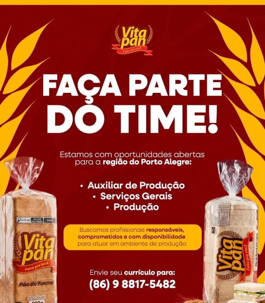 Vagas de emprego para Auxiliar de Produção, Serviços Gerais e Produção