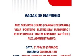 Diversas vagas de emprego