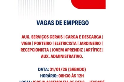 Diversas vagas de emprego