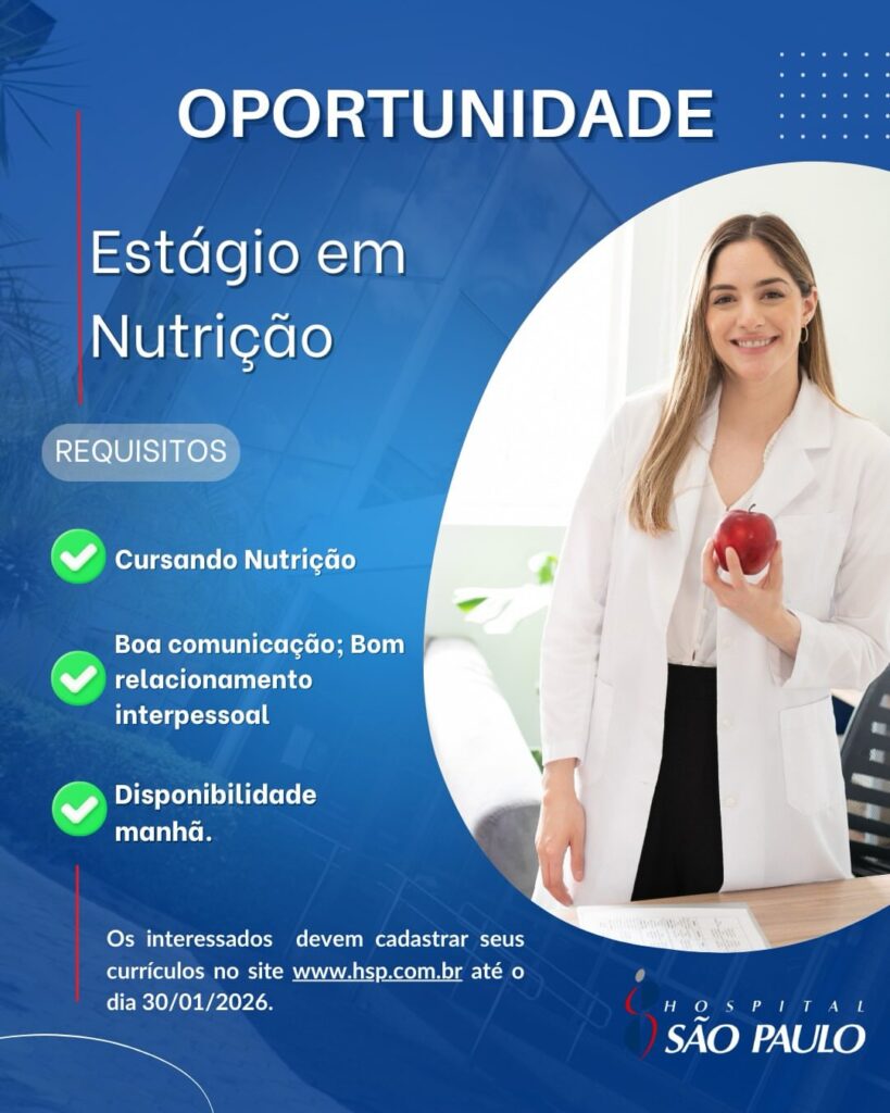 Vaga de Estágio para Nutrição