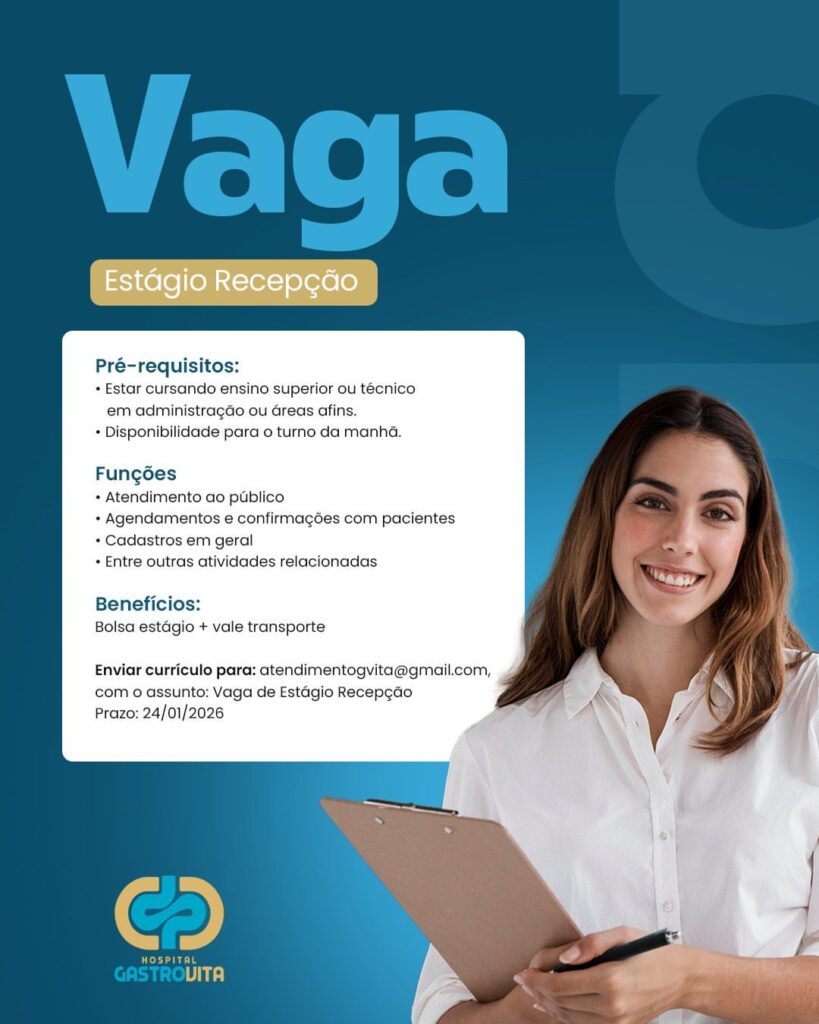 Vaga de Estágio para Recepção
