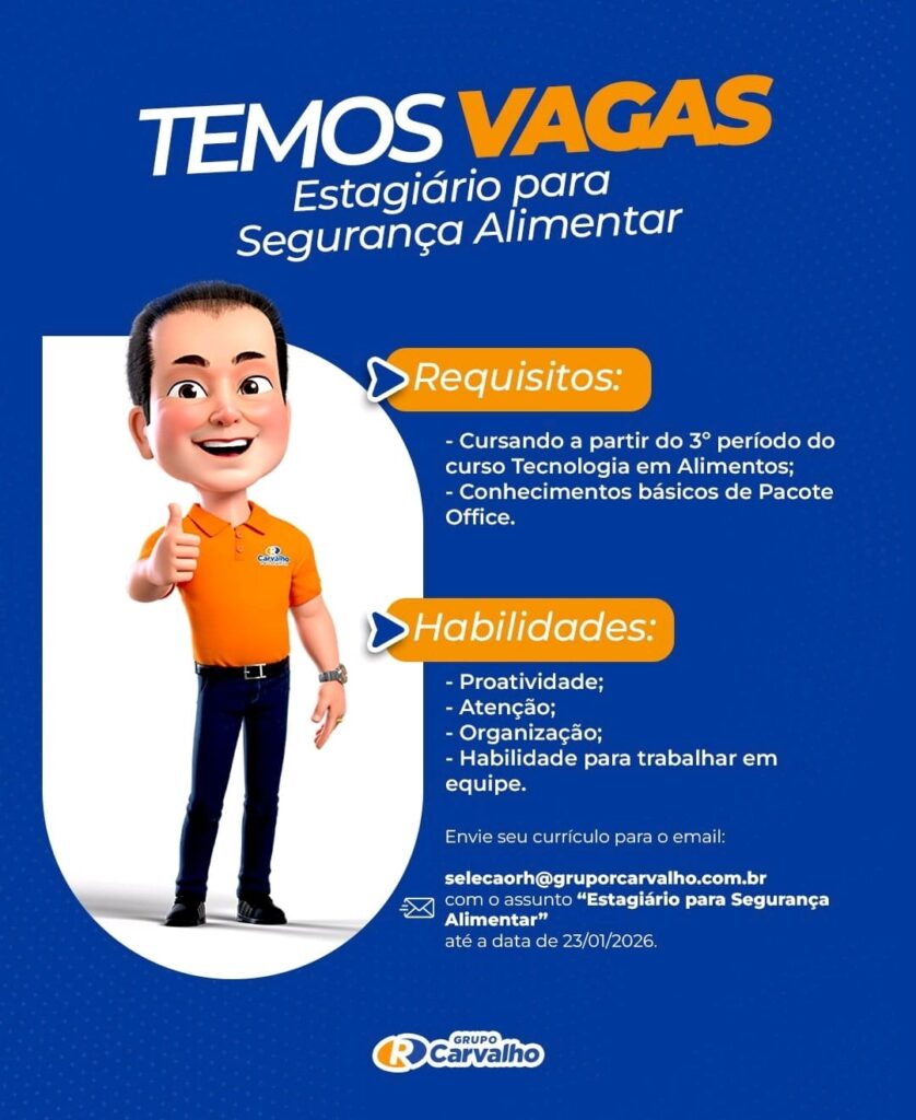 Vaga de Estágio para Segurança Alimentar 