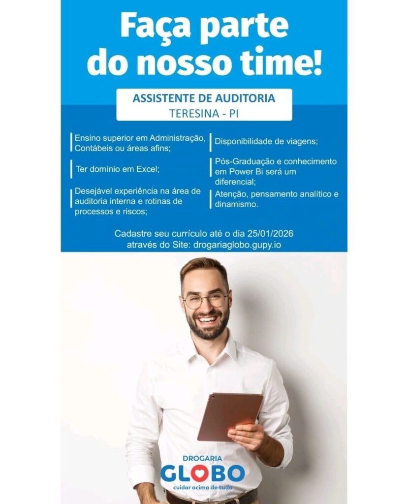 Vaga de emprego para Assistente de Auditoria