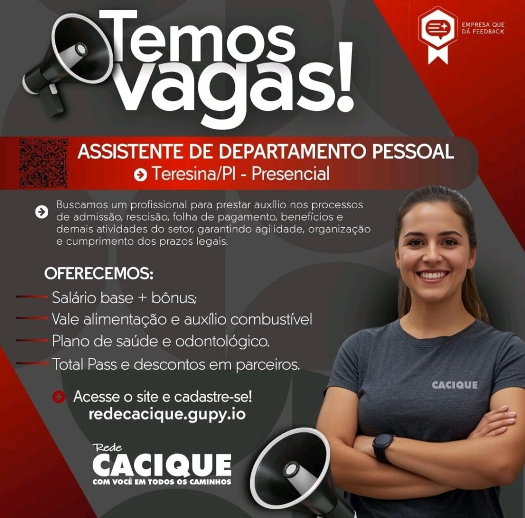 Vaga de emprego para Assistente de DP
