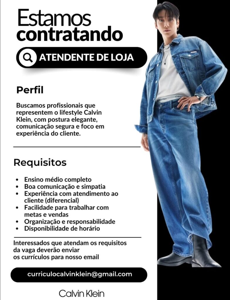 Vaga de emprego para Atendente de Loja