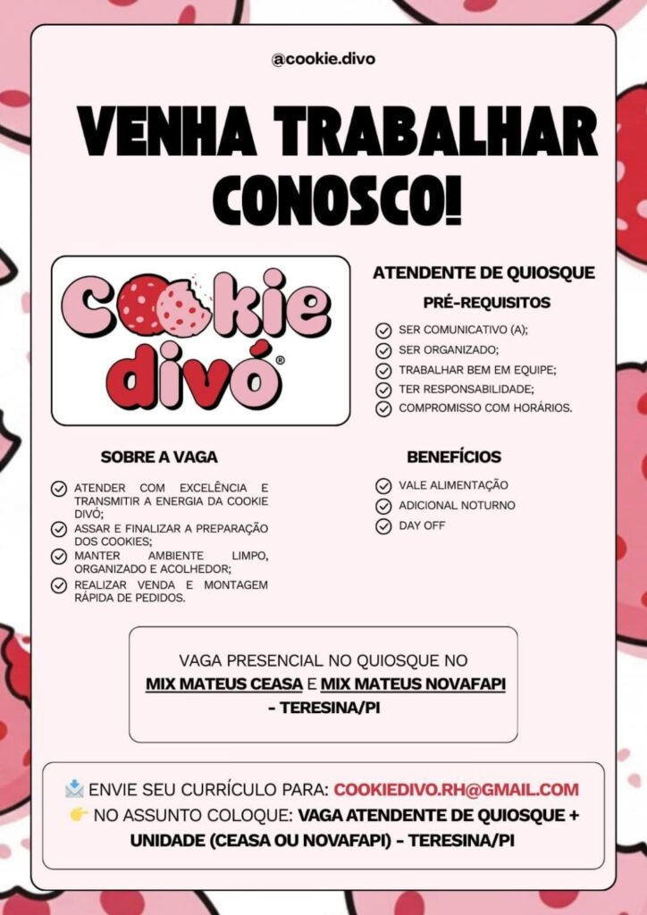 Vaga de emprego para Atendente de Quiosque