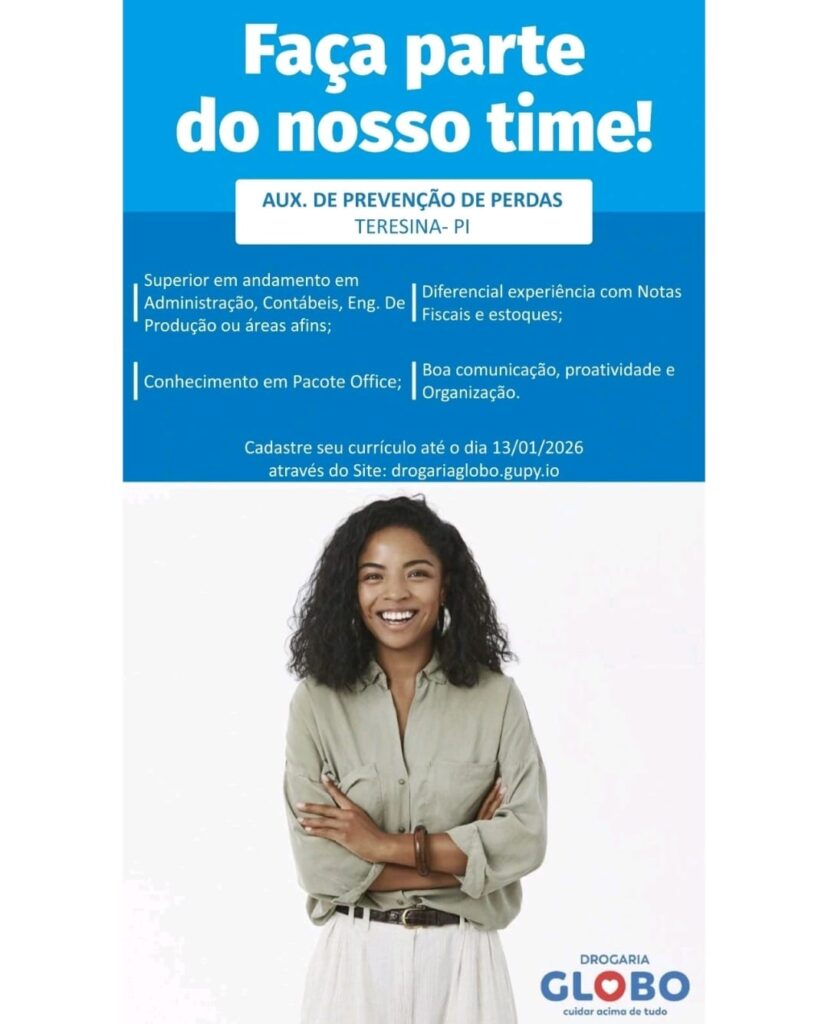 Vaga de emprego para Aux. de Prevenção de Perdas