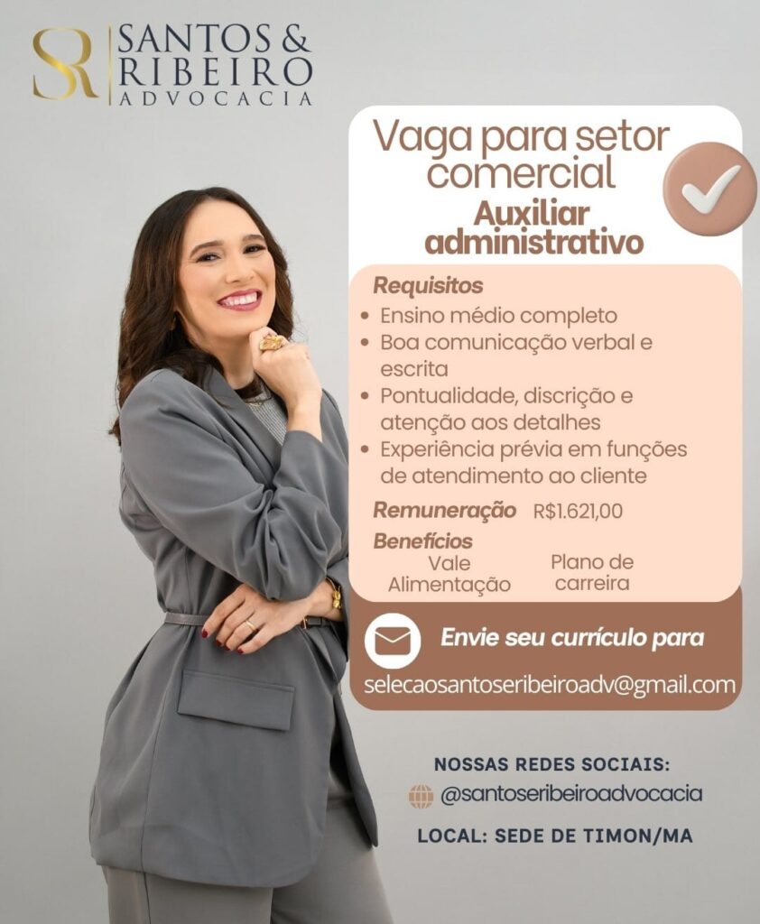 Vaga de emprego para Auxiliar Administrativo