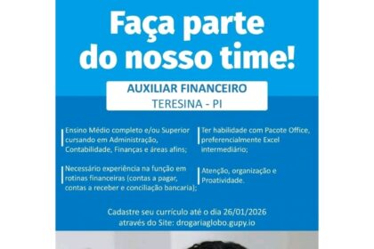 Vaga de emprego para Auxiliar Financeiro