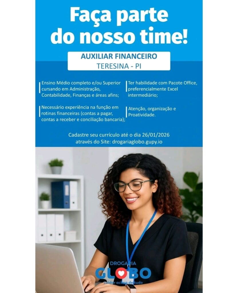 Vaga de emprego para Auxiliar Financeiro