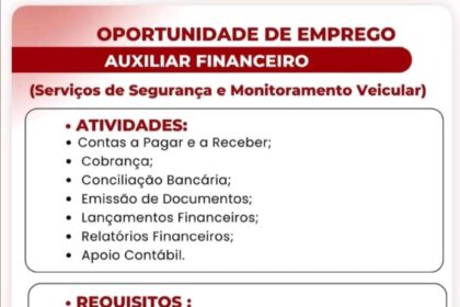 Vaga de emprego para Auxiliar Financeiro