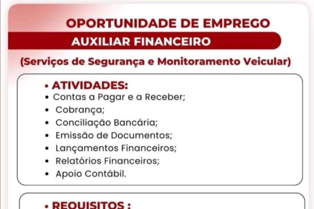 Vaga de emprego para Auxiliar Financeiro