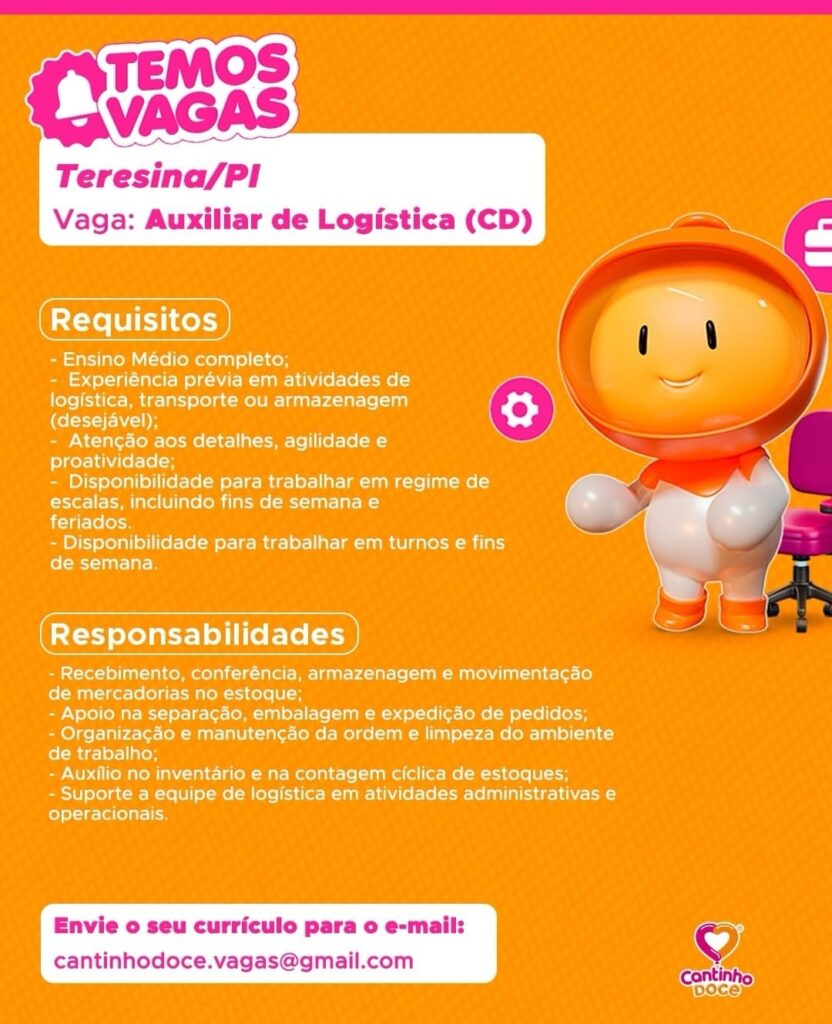 Vaga de emprego para Auxiliar de Logística (CD)
