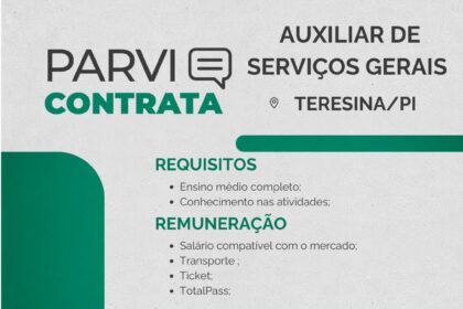 Vaga de emprego para Auxiliar de Serviços Gerais