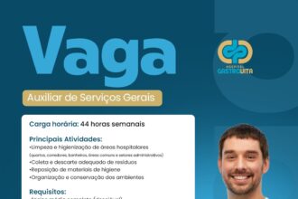 Vaga de emprego para Auxiliar de Serviços Gerais