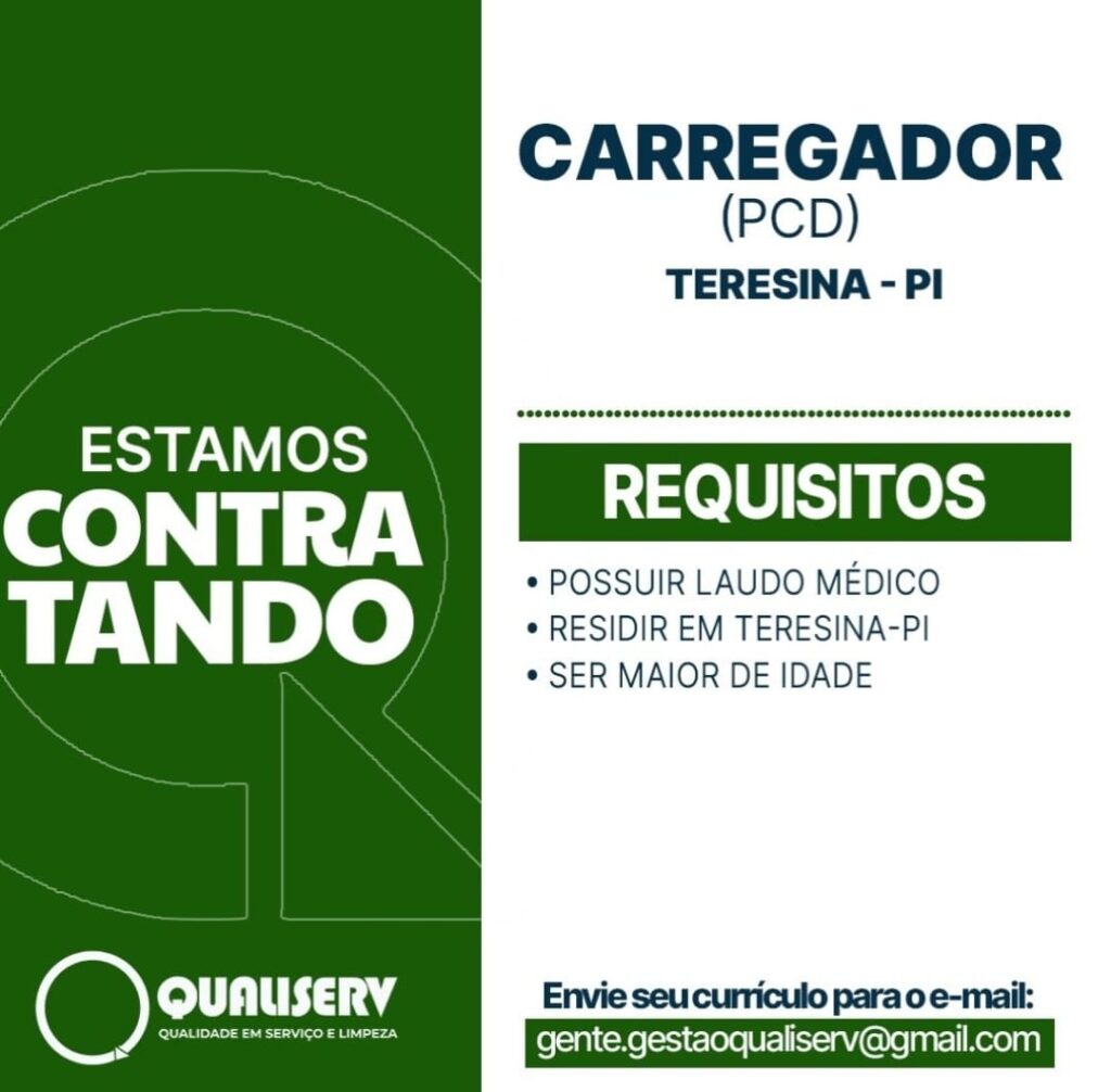 Vaga de emprego para Carregador (PCD)