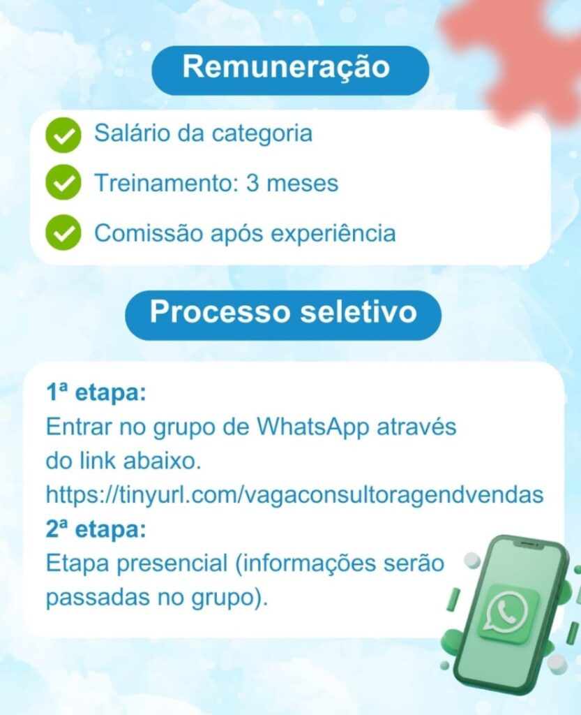 Vaga de emprego para Consultor(a) de Agendamento e Vendas