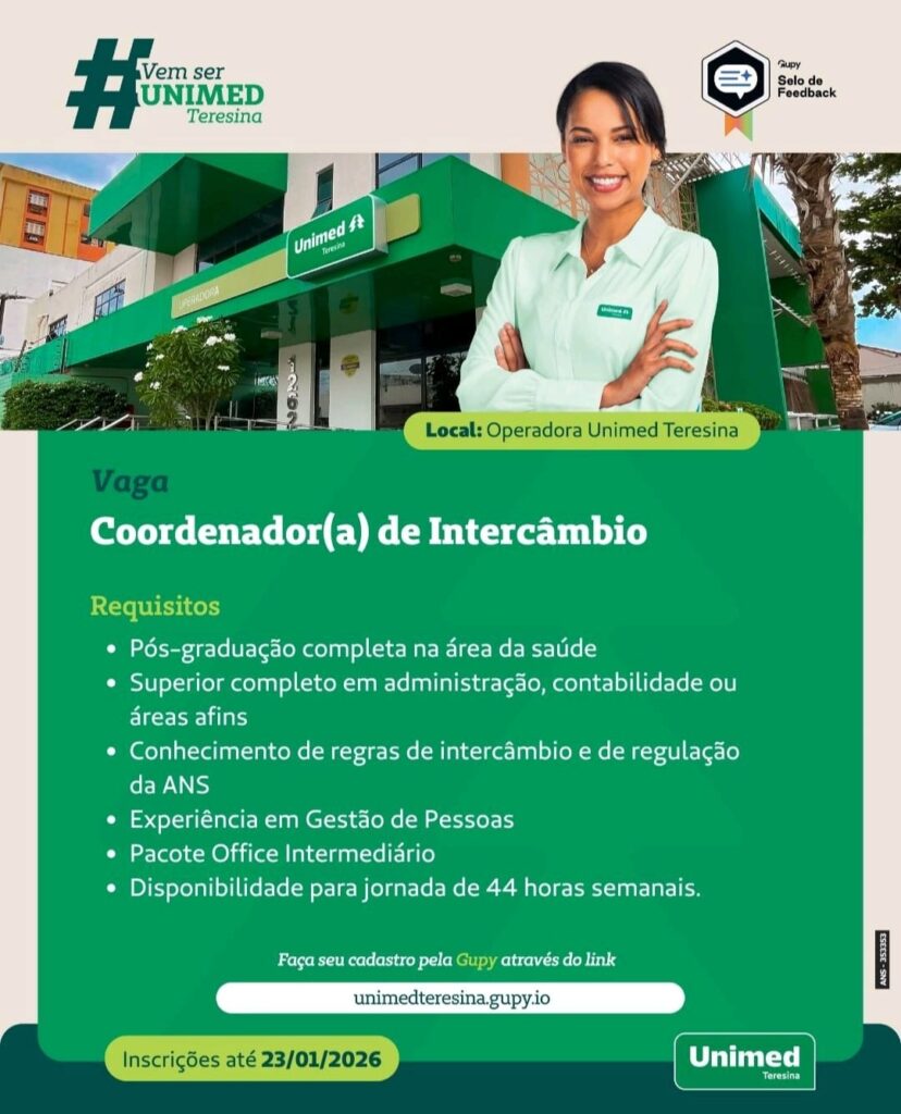 Vaga de emprego para Coordenador(a) de Intercâmbio