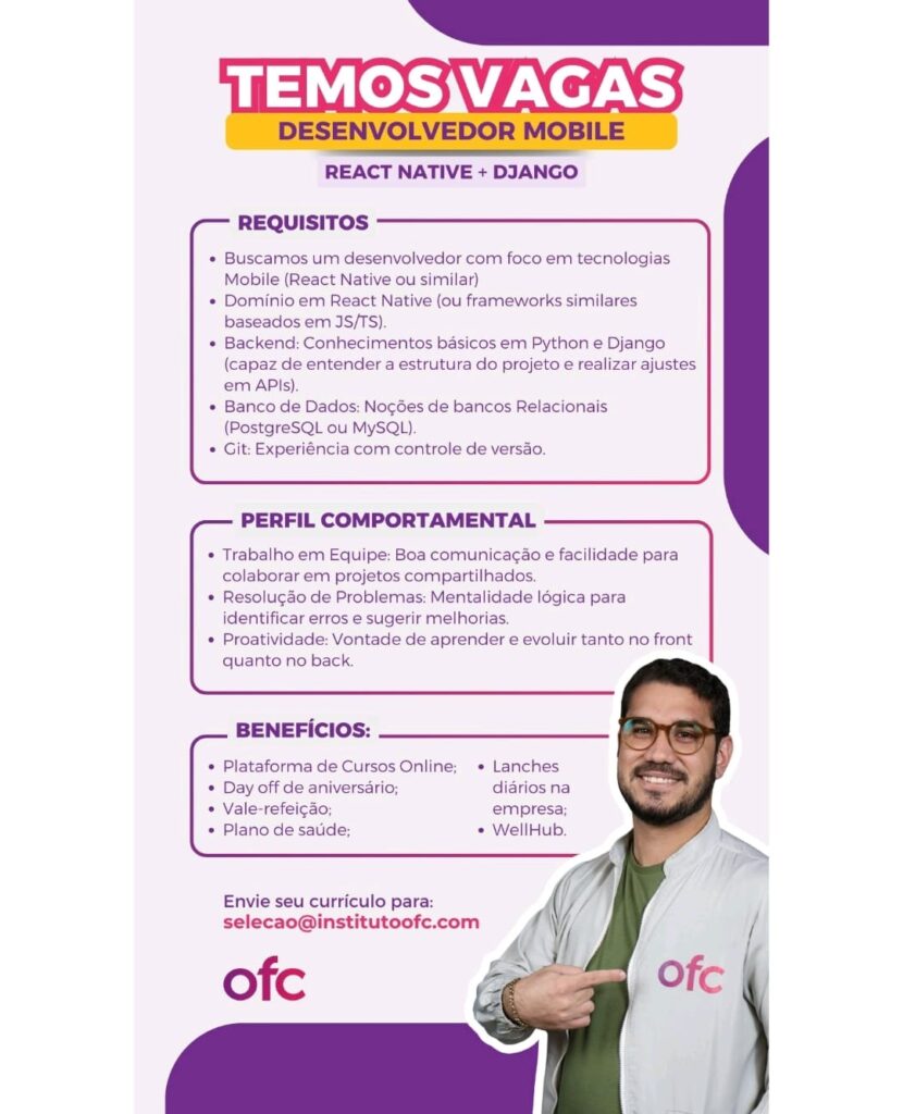 Vaga de emprego para Desenvolvedor Mobile