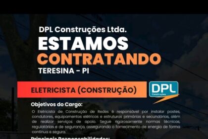 Vaga de emprego para Eletricista (Construção) em Teresina