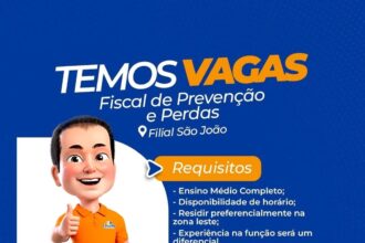 Vaga de emprego para Fiscal de Prevenção e Perdas