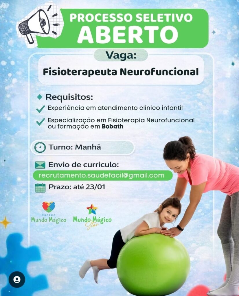 Vaga de emprego para Fisioterapeuta Neurofuncional