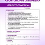 Vaga de emprego para Gerente Comercial