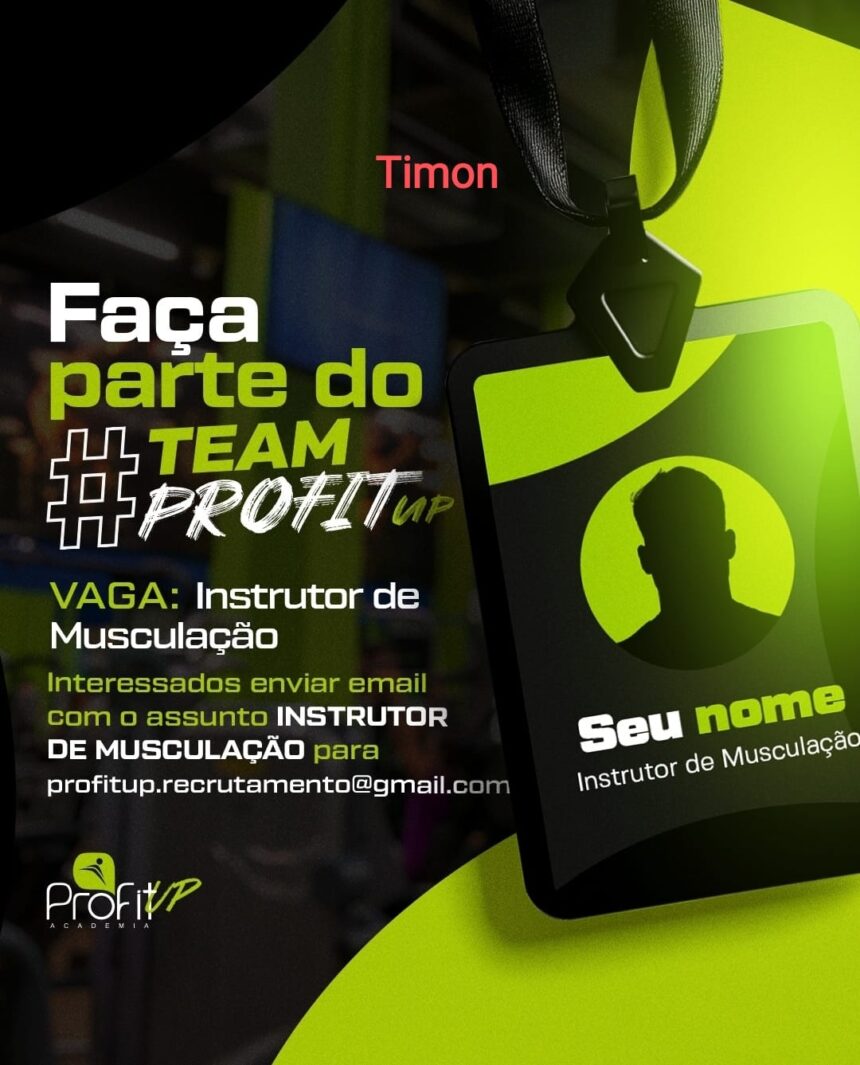 Vaga de emprego para Instrutor de Musculação