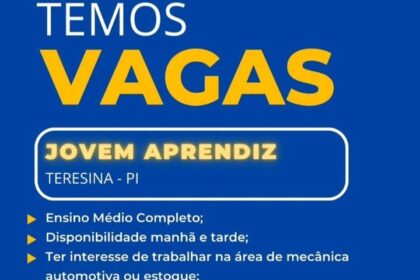 Vaga de emprego para Jovem Aprendiz