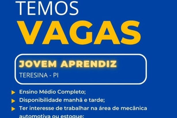 Vaga de emprego para Jovem Aprendiz