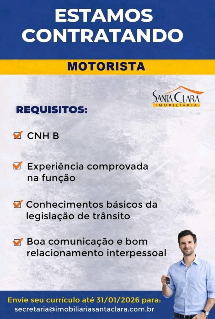 Vaga de emprego para Motorista