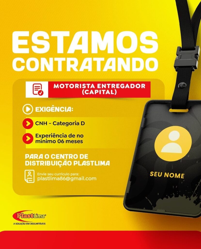Vaga de emprego para Motorista Entregador