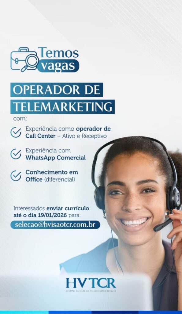 Vaga de emprego para Operador de Telemarketing