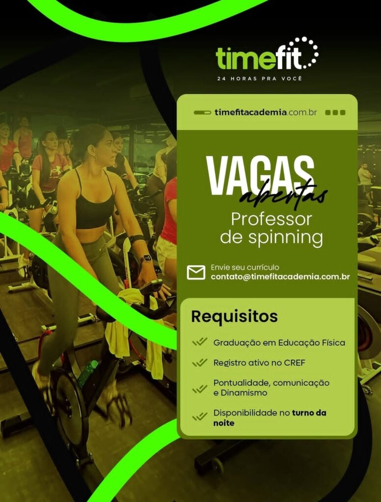 Vaga de emprego para Professor de Spinning