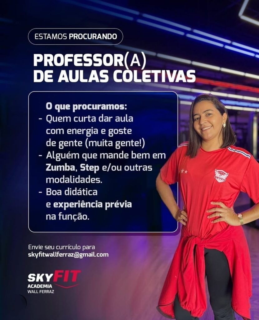 Vaga de emprego para Professor(a) de Aulas Coletivas