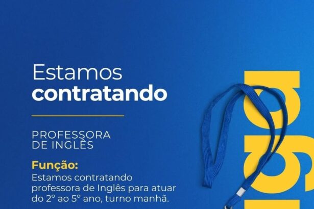 Vaga de emprego para Professora de Inglês