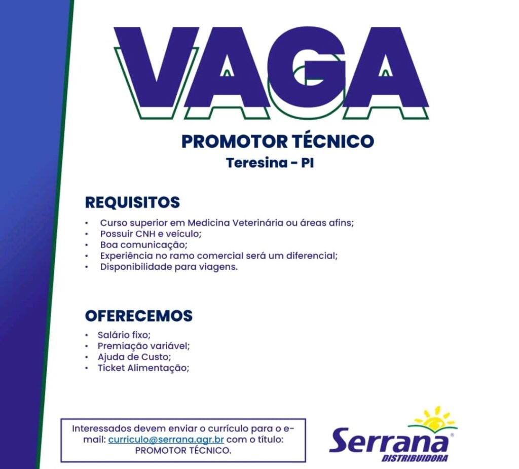 Vaga de emprego para Promotor Técnico