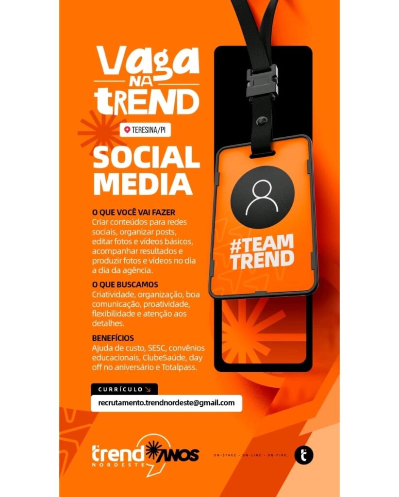 Vaga de emprego para Social Media